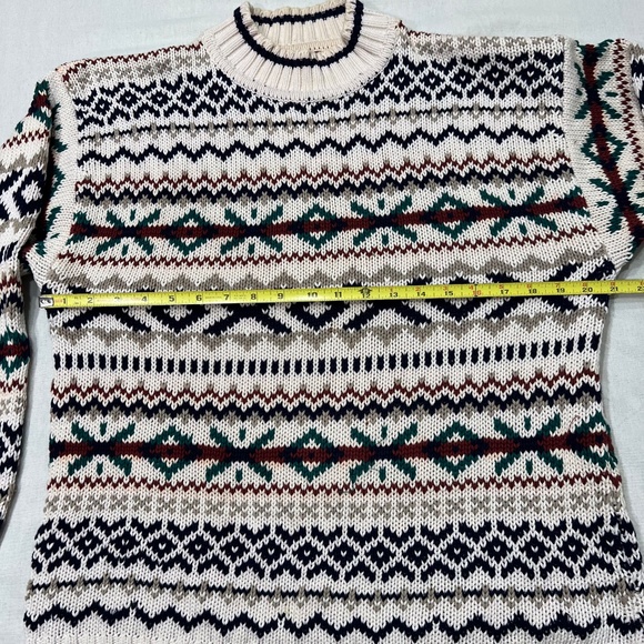 Vintage Nordic Chunky Knit Sweater Fair Isle Ski Chalet Lopapeysa Mens Med - Picture 6 of 8